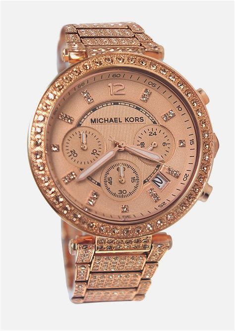 rose gold michael kors watch for women
